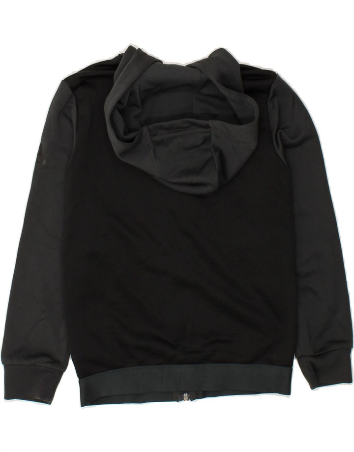 ADIDAS Boys Zip Hoodie Sweater 7-8 Years Grey Colourblock Polyester | Vintage Adidas | Thrift | Second-Hand Adidas | Used Clothing | Messina Hembry 