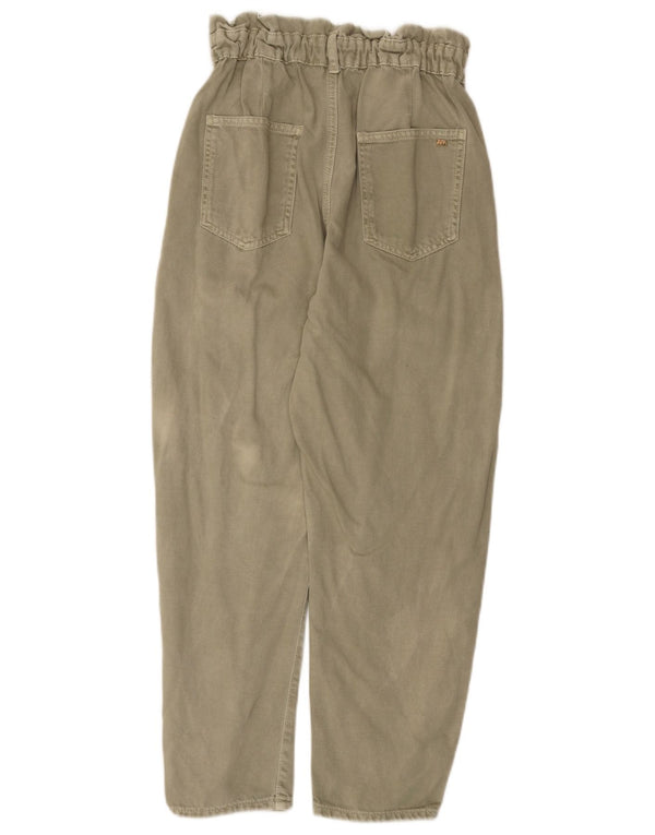 Zara γυναικείο ψηλόμεσο κωνικό παντελόνι EU 36 XS W26 L26 Khaki