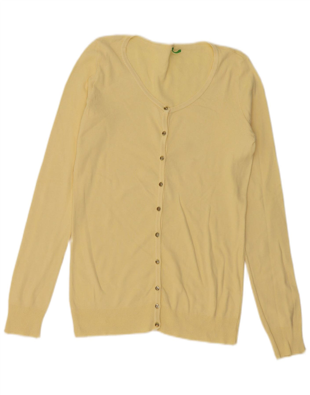 Γυναικείο πουλόβερ Benetton Cardigan UK 10 Small Yellow