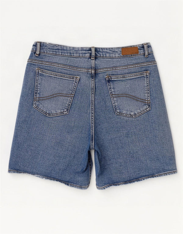 Fat Face Womens Darley High Waist Denim Shorts UK 12 Medium W30 Blue Cotton