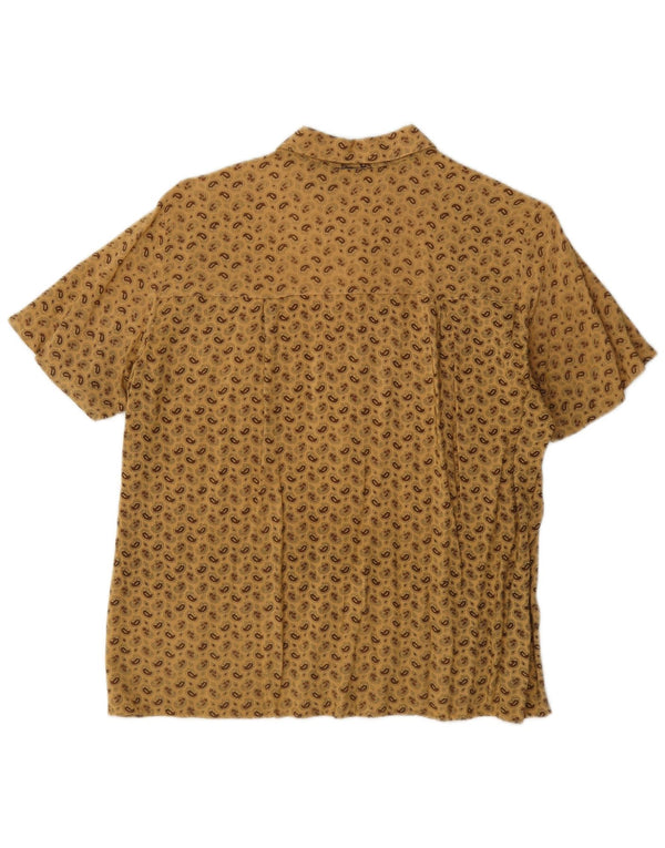 Vintage Ανδρικό κοντομάνικο πουκάμισο Medium Beige Paisley