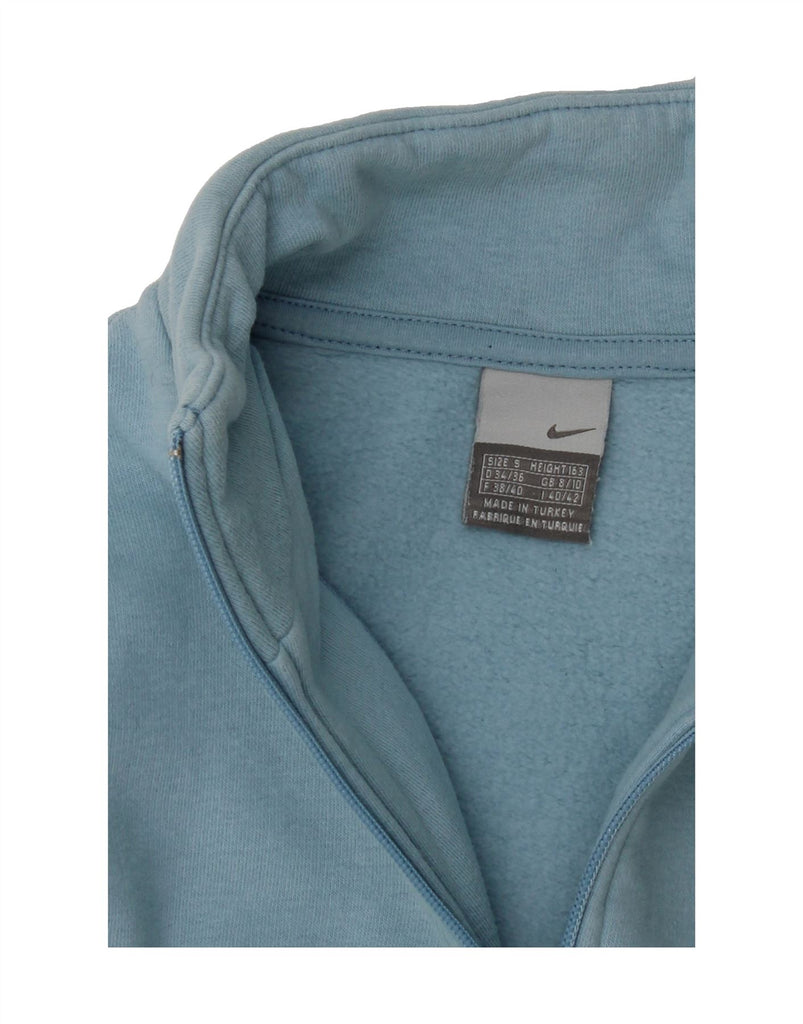 NIKE Womens Zip Neck Sweatshirt Jumper UK 8/10 Small Blue Vintage Nike and Second-Hand Nike from Messina Hembry 
