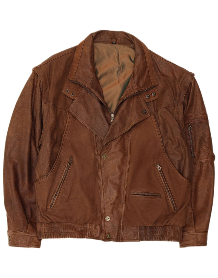 Trapper Ανδρικό Δερμάτινο Μπουφάν UK 42 XL Καφέ
