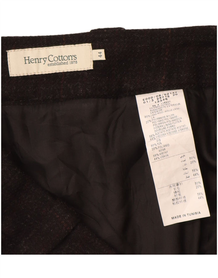 Henry Cottons Γυναικεία πλισέ φούστα IT 44 Medium W30 Μαύρη μαλλί