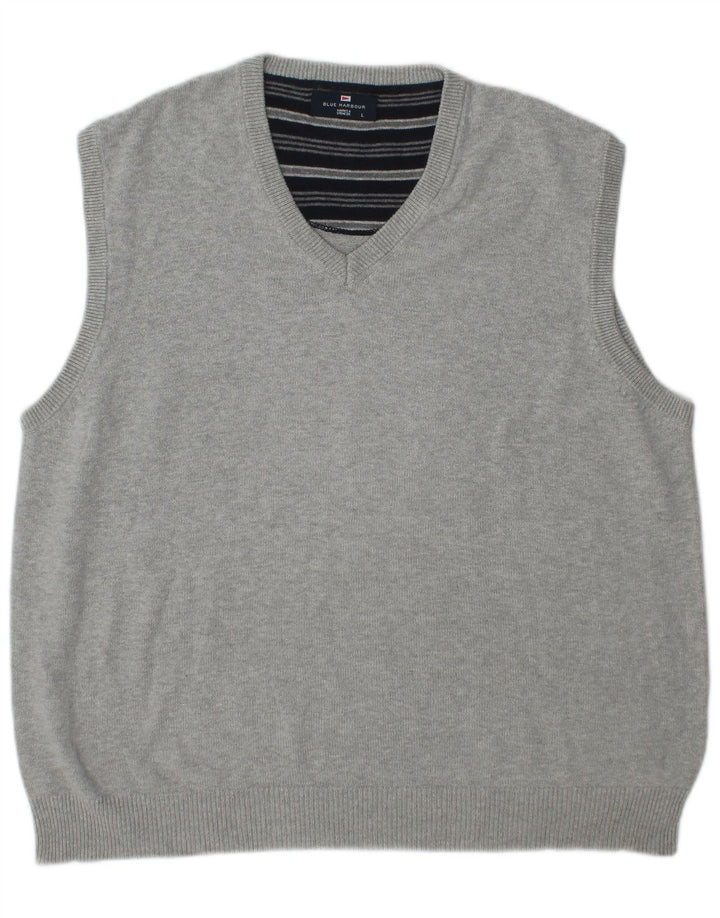 Marks & Spencer Ανδρικό Μπλε Γιλέκο Harbor Tank Top Μεγάλο γκρι βαμβακερό