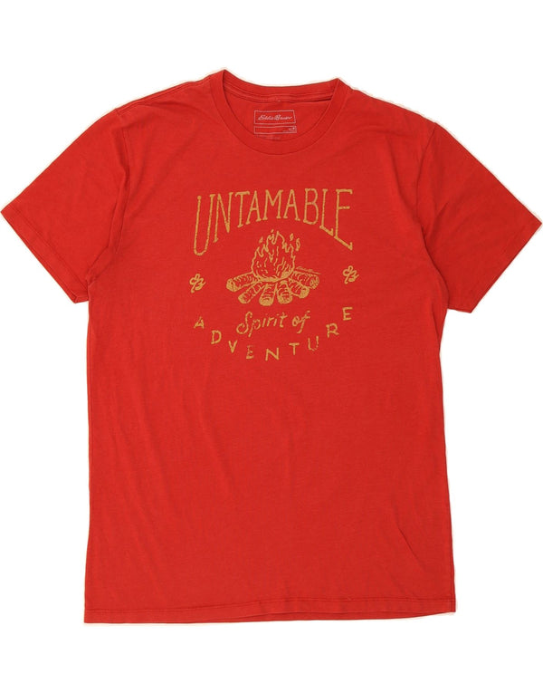 EDDIE BAUER Mens Graphic T-Shirt Top Medium Red Cotton