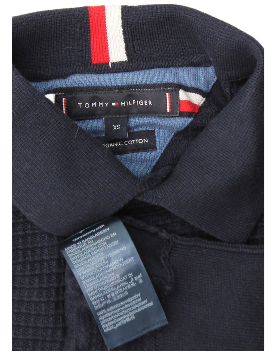 TOMMY HILFIGER Ανδρικό πουλόβερ με κοντό μανίκι polo λαιμόκοψη XS Navy Blue