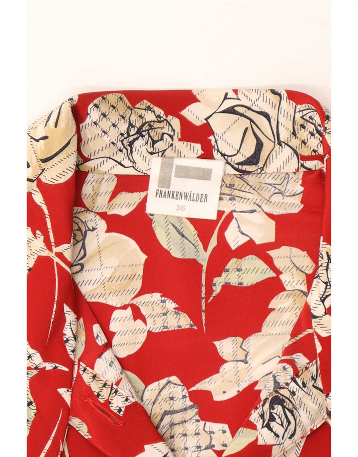 Frankenwalder Γυναικείο πουκάμισο Μπλούζα EU 36 Small Red Floral Polyester
