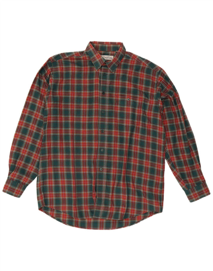 Ανδρικό φανελένιο πουκάμισο Antartex Μέγεθος 16 1/2 Large Green Check Polyester