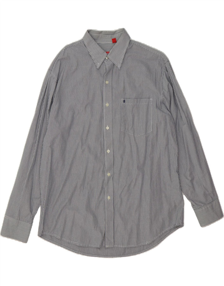 IZOD Mens Shirt Large Blue Pinstripe Cotton Vintage Izod and Second-Hand Izod from Messina Hembry 