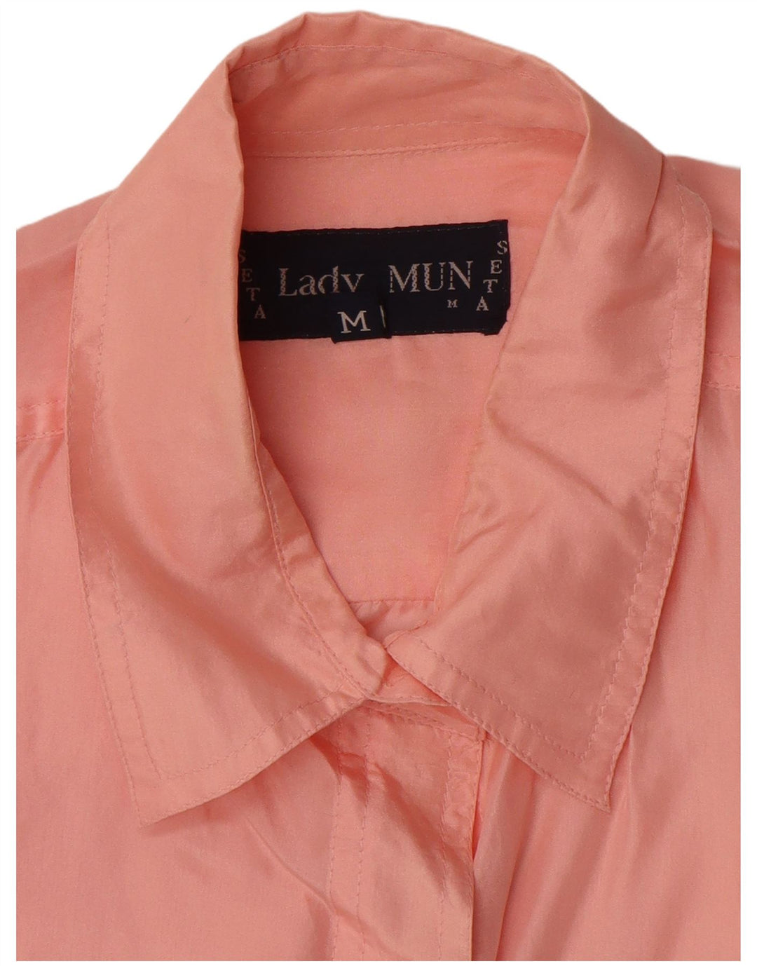 Vintage γυναικείο υπερμεγέθη πουκάμισο UK 14 Medium Pink Silk