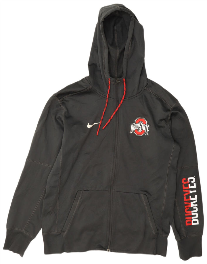 Ανδρικό πουλόβερ Nike State Ohio με φερμουάρ με κουκούλα μεσαίου γκρι πολυεστέρα