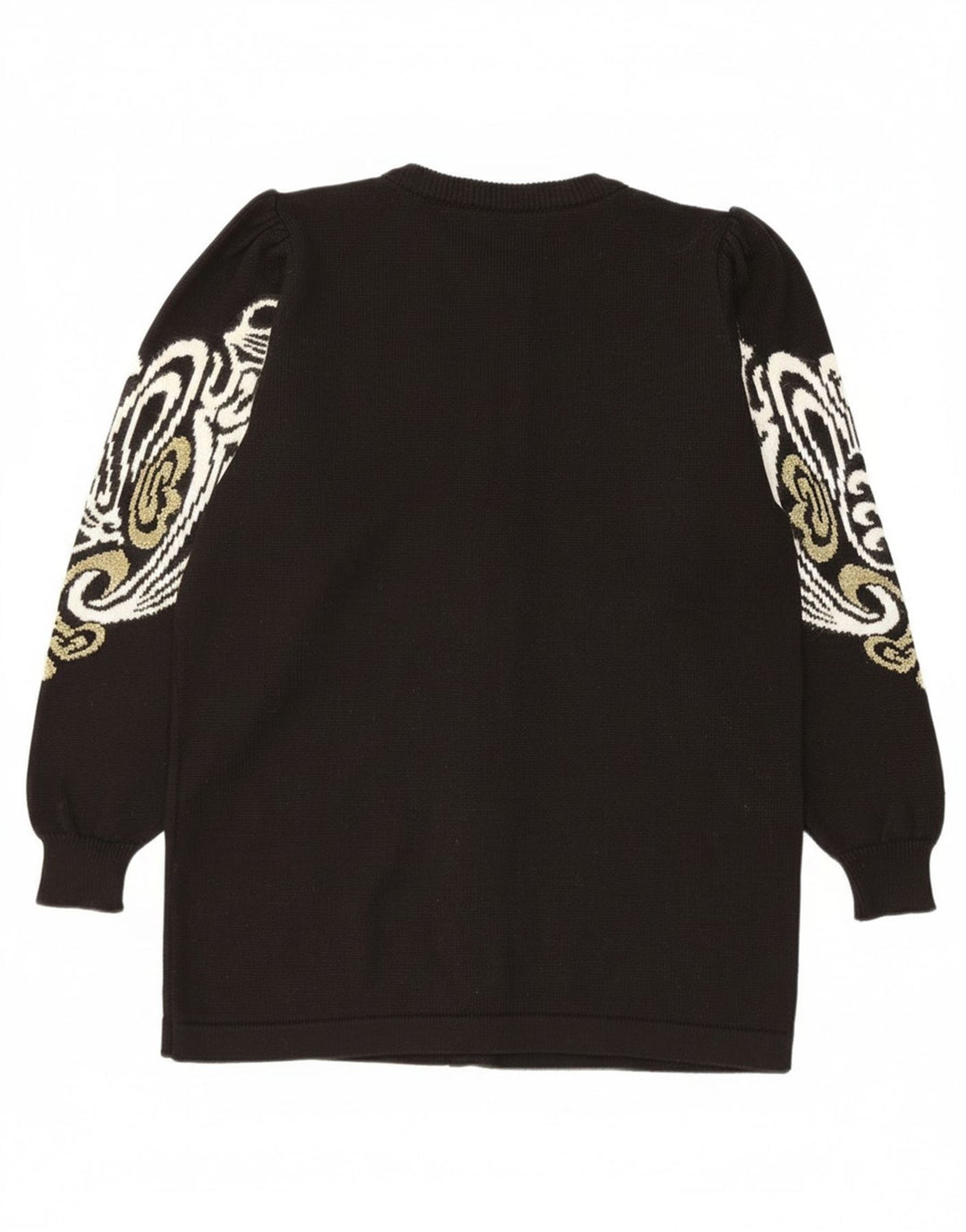 Vintage γυναικεία ζακέτα πουλόβερ EU 38/40 Μεσαίο μαύρο ακρυλικό Paisley