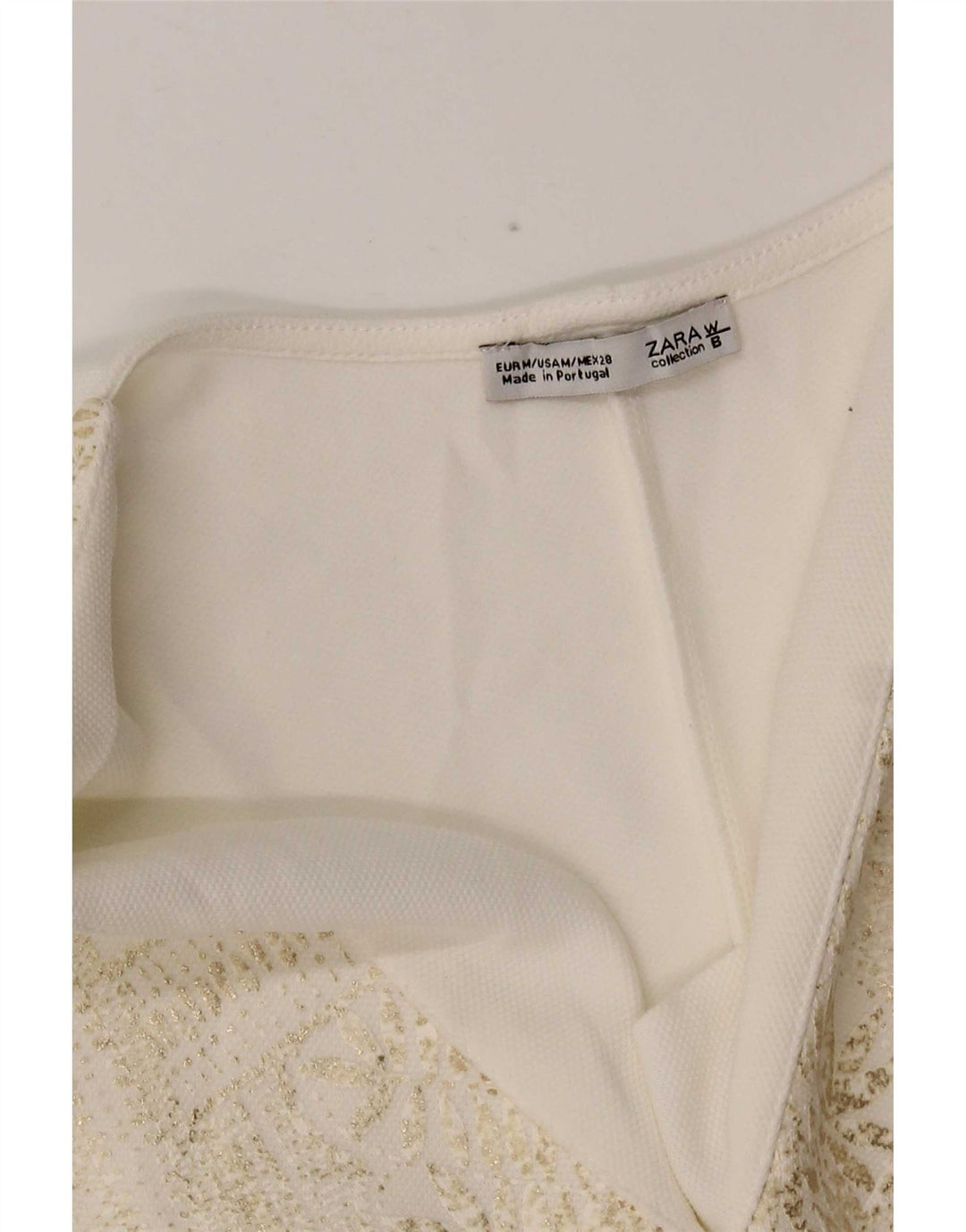 Zara Γυναικείο φόρεμα Shift UK 12 Medium White Paisley