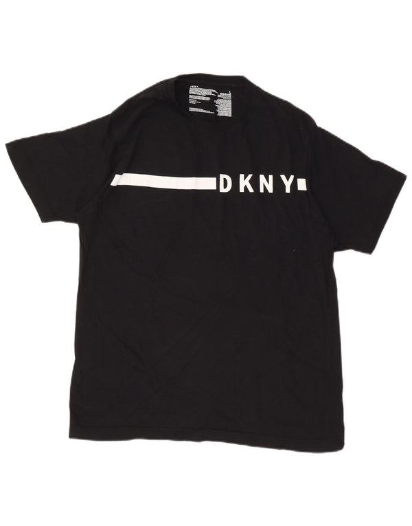 Ανδρικό γραφικό T-Shirt Dkny Top Large Black Colourblock Βαμβακερό