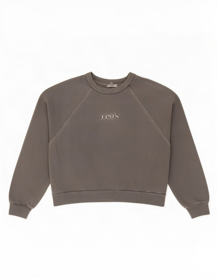 Γυναικείο γραφικό υπερμεγέθη φούτερ Levi's Crop Jumper UK 14 Medium Grey