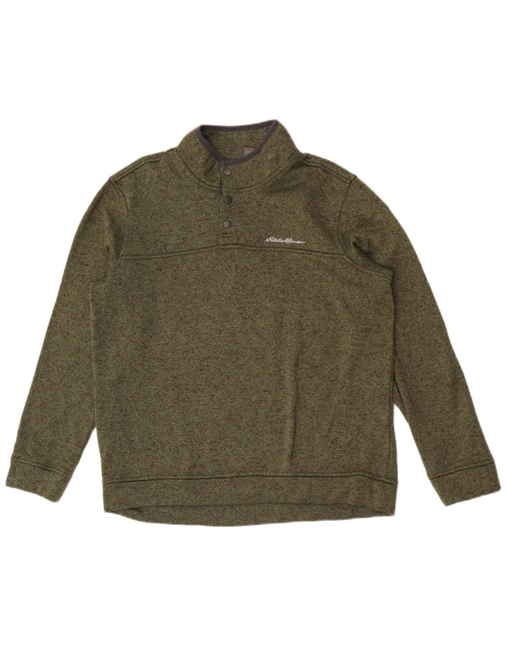 Eddie Bauer Ανδρικό φούτερ με λαιμόκοψη με κουμπιά πουκάμισο με μεγάλο χακί φλιτζάνι
