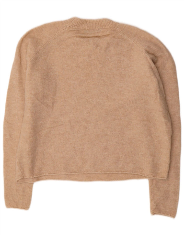 ZARA Γυναικείο πουλόβερ υπερμεγέθη Crop Crew Neck Jumper UK 14 Medium Beige