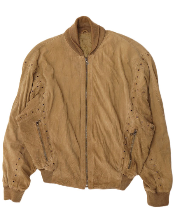 Gianni Versace Γυναικείο Σουέντ Bomber Jacket UK 38 Medium Beige