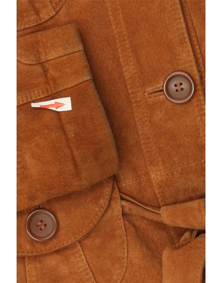 Vero Moda Γυναικείο Suede Jacket UK 10 Small Brown Δερμάτινο
