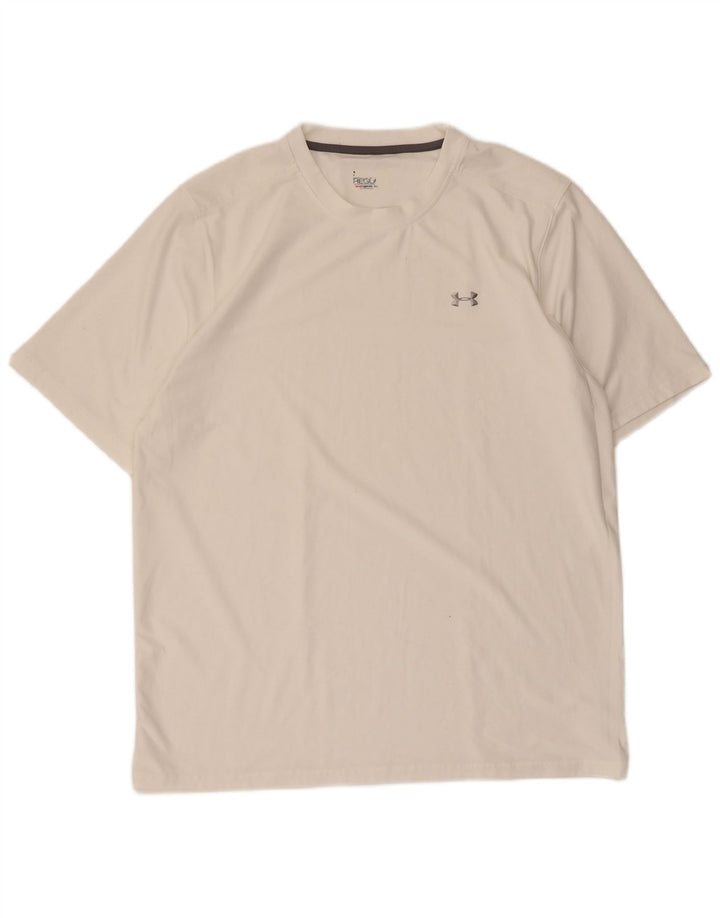 Ανδρικό μπλουζάκι Under Armour Heat Gear Regular Fit Top μεγάλο λευκό πολυεστέρα