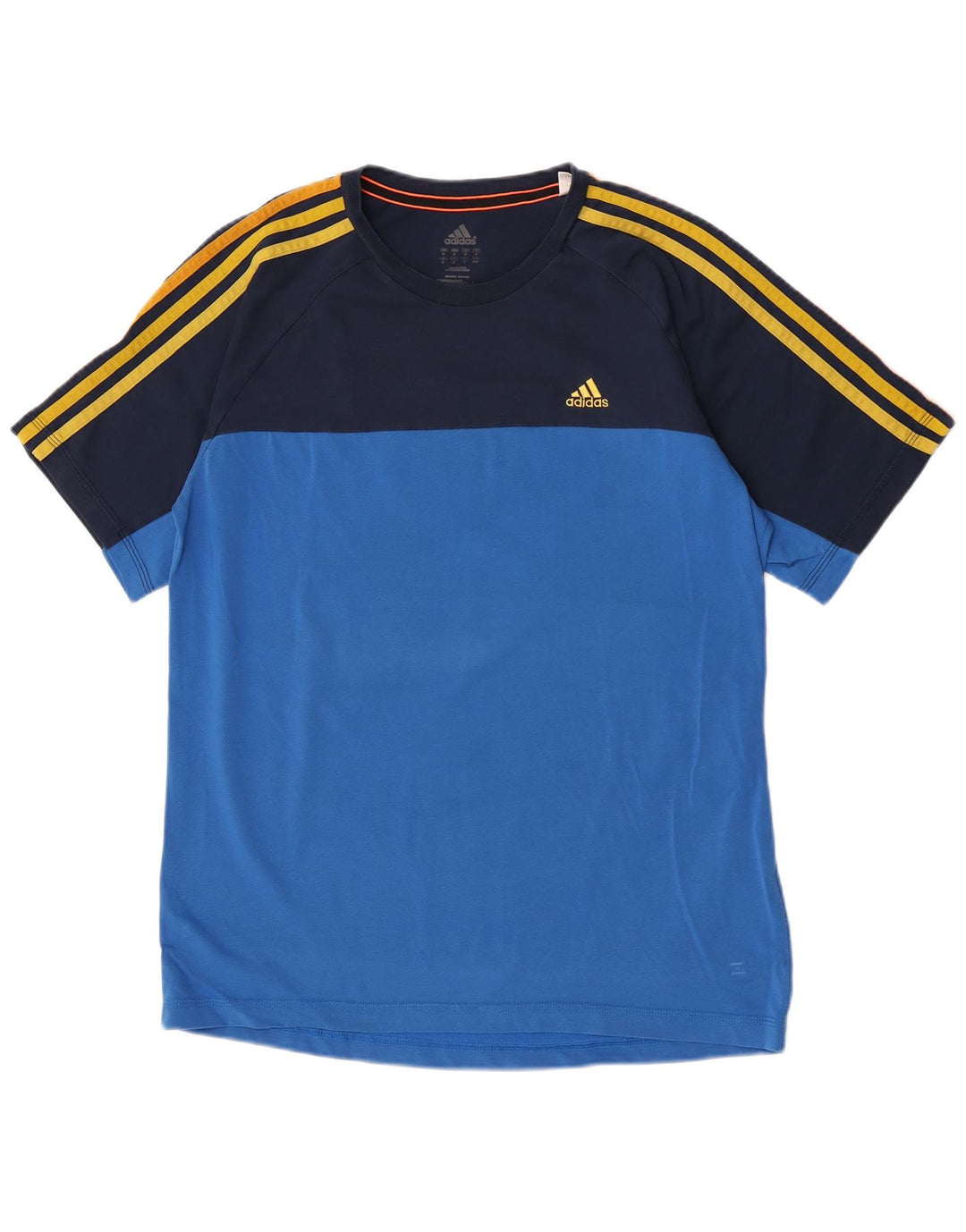 Ανδρικό κοντομάνικο μπλουζάκι Adidas κανονικό μπλουζάκι μεσαίο μπλε χρώματος βαμβακερό