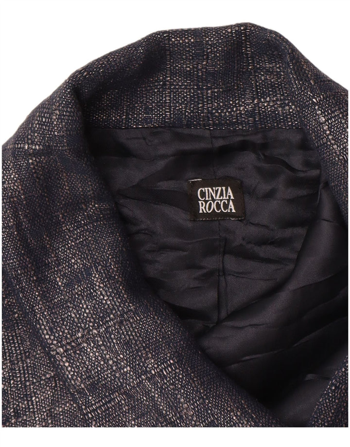 CINZIA ROCCA Γυναικείο σετ 1 κουμπιού 2 τεμαχίων UK 10 Small Navy Blue από βαμβάκι