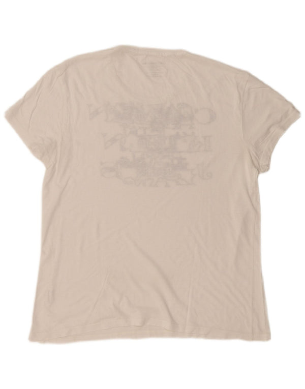 Calvin Klein Jeans Ανδρικό γραφικό T-Shirt Top 2XL Λευκό βαμβακερό