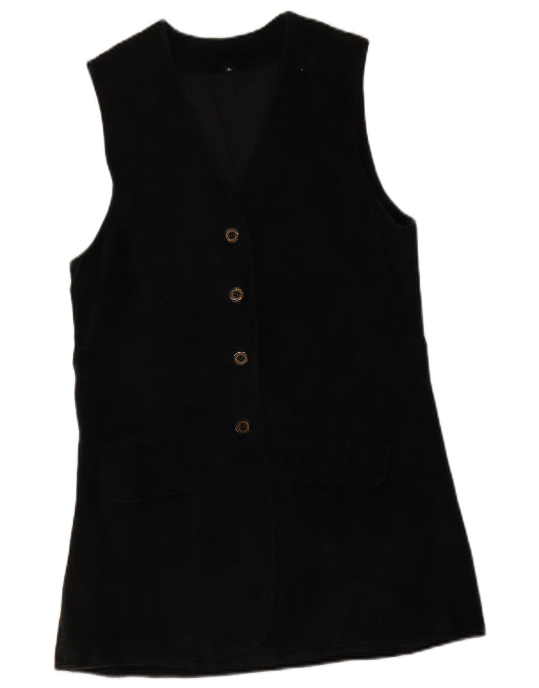 Vintage Γυναικείο Suede Gilet EU 36 Small Black