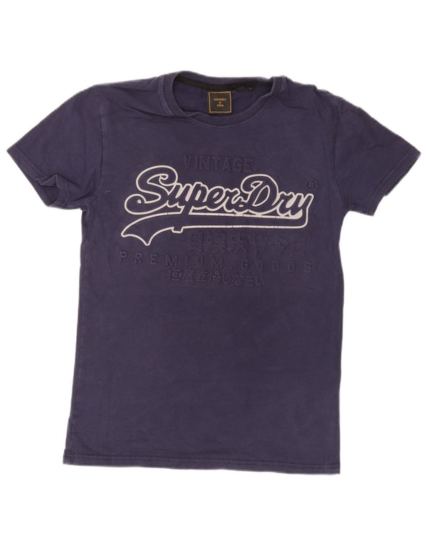 Ανδρικό γραφικό μπλουζάκι SUPERDRY Τοπ Μικρό Navy Blue Βαμβακερό