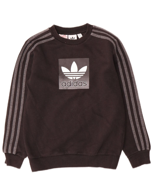 Γραφικό Φούτερ Adidas Boys Jumper 9-10 ετών Μαύρο βαμβακερό