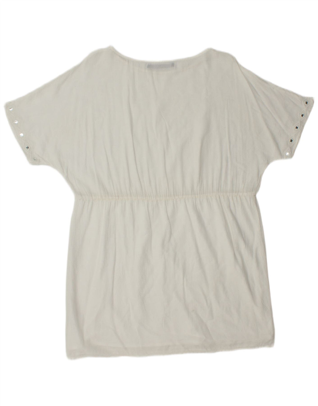 Zara Γυναικεία Μπλούζα Oversized Top UK 14 Medium White Polyester