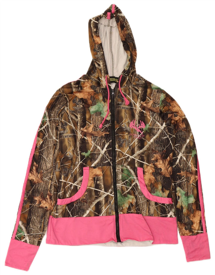 LONGLEAF CAMO Γυναικείο πουλόβερ με φερμουάρ UK 14 μέτριο μπεζ καμουφλάζ