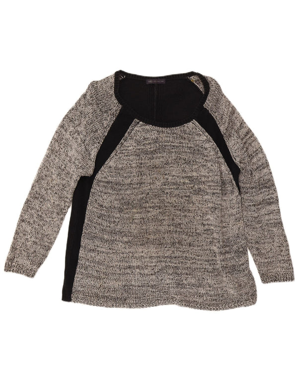Marks & Spencer Γυναικείο πουλόβερ με λαιμό σκάφος UK 24 4XL Grey Colourblock