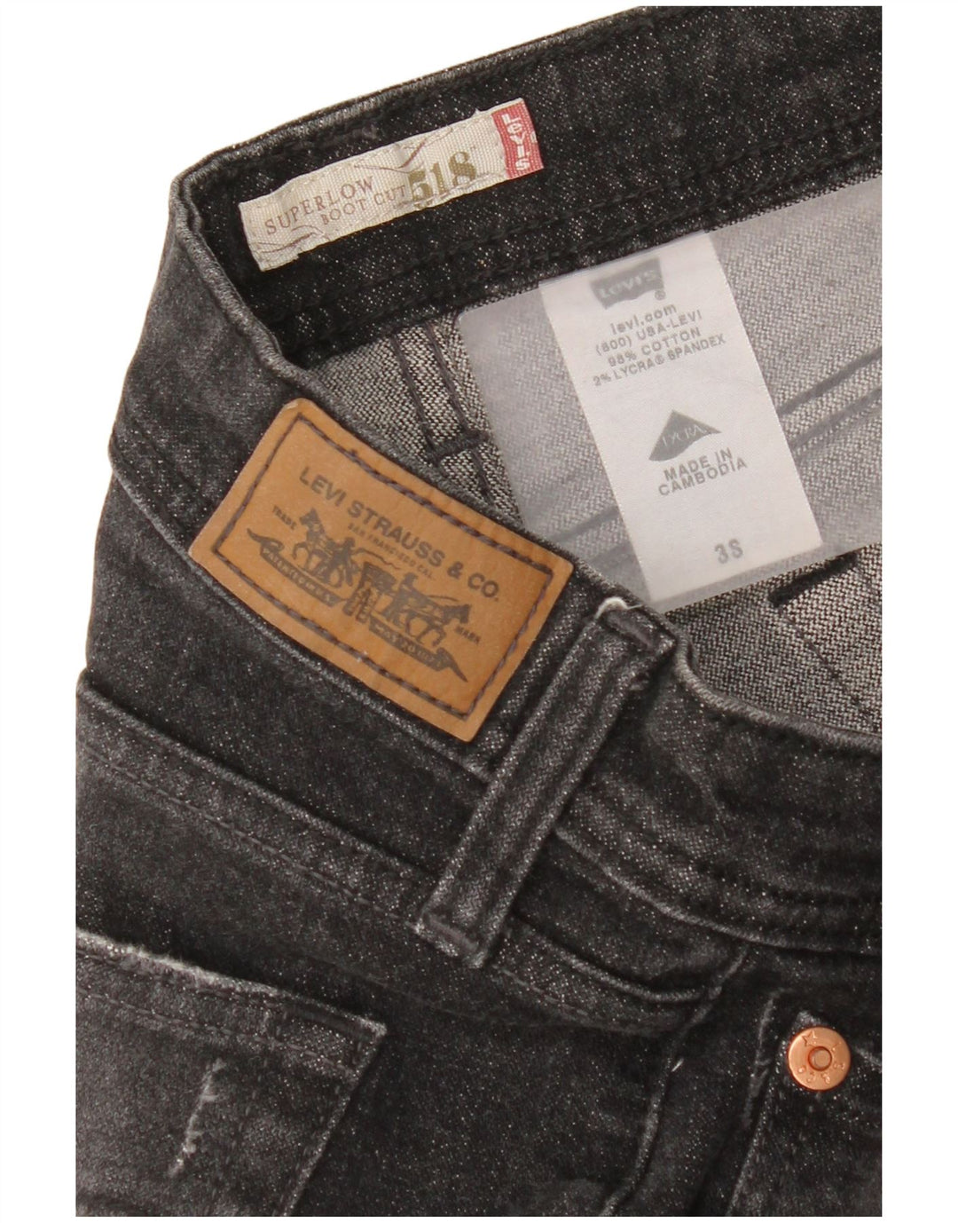 Γυναικείο Levi's 518 Super Low Bootcut Jeans US 3 Small W30 L29 Γκρι βαμβακερό