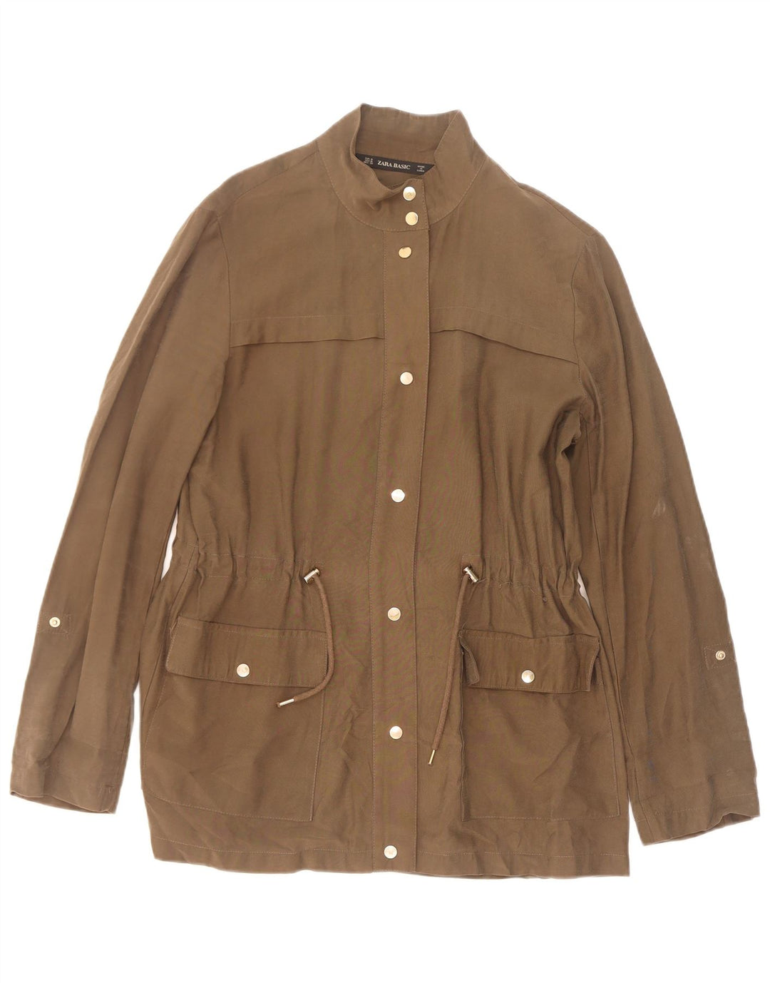 Zara Γυναικείο Utility Jacket UK 14 Medium Khaki Viscose