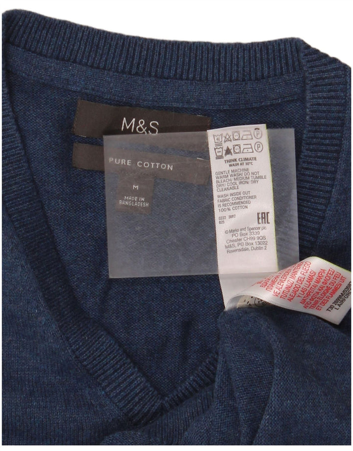 MARKS & SPENCER Ανδρικό γιλέκο Tank Top Medium Navy Blue Cotton