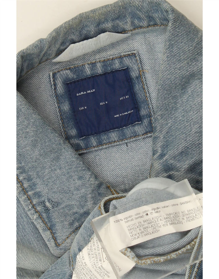 Ανδρικό τζιν μπουφάν ZARA UK 38 Medium Blue Cotton