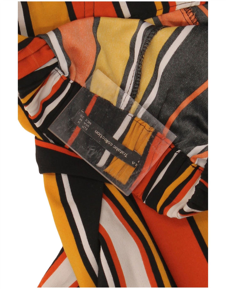 ZARA Womens Wide Leg Cropped Trousers Medium W30 L23 Multicoloured Striped