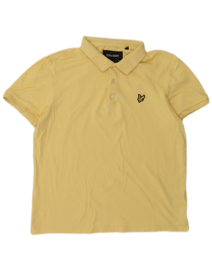 Ανδρικό πουκάμισο πόλο Lyle & Scott από μεσαίο κίτρινο βαμβάκι