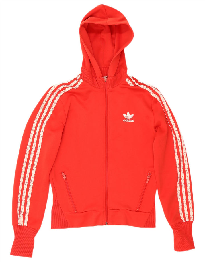 Adidas Γυναικείο πουλόβερ με κουκούλα με φερμουάρ EU 38 Μικρό κόκκινο πολυεστέρα