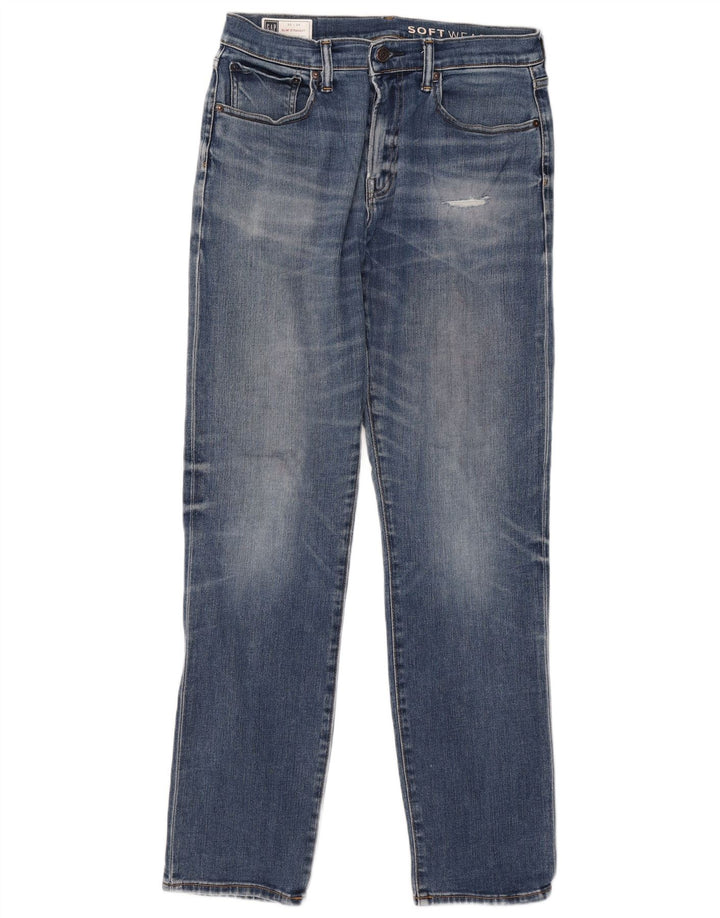 Ανδρικό τζιν Gap Distressed Slim Straight W32 L34 Μπλε βαμβακερό