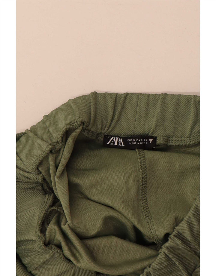 Zara Γυναικείο Φαρδύ Παντελόνι Cargo Μικρό W26 L29 Πράσινο Πολυεστέρα