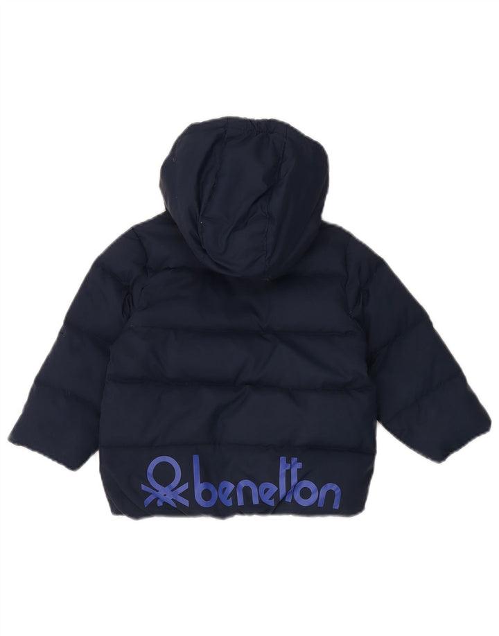 Μπουφάν Benetton Boys Graphic Hooded Geded Jacket 5-6 Years Navy Blue