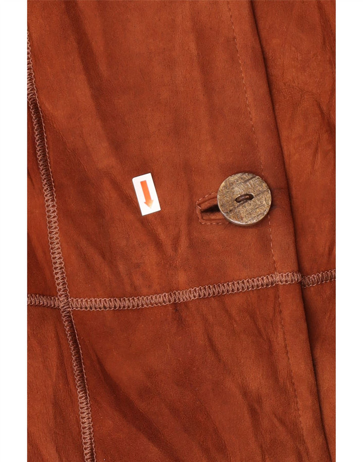 Γυναικείο Shearling Παλτό VINTAGE IT 44 Μεσαίο Καφέ Δέρμα
