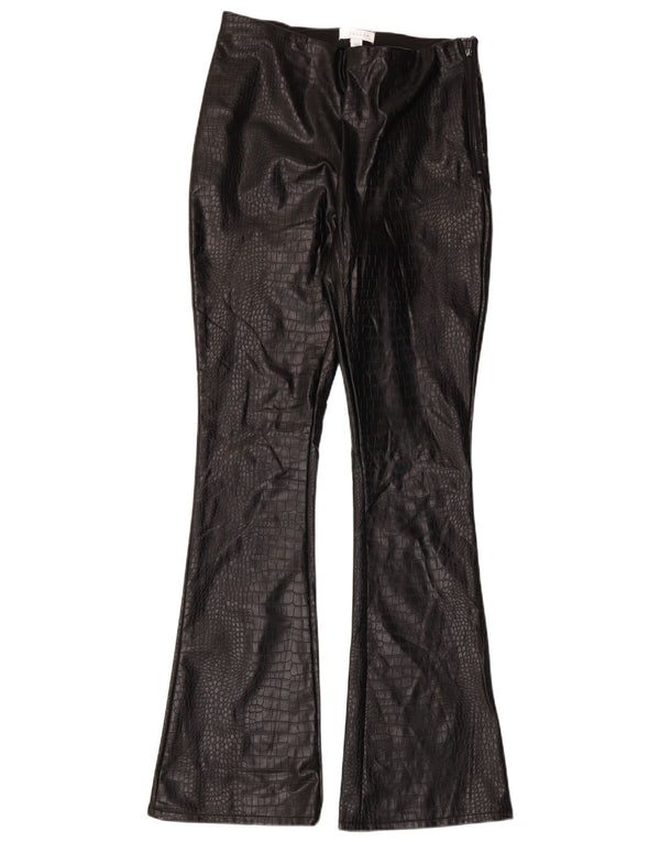 Topshop Womens Faux Leather Trousers UK 12 Medium W30 L32 Black