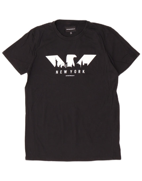 Emporio Armani Boys Graphic T-Shirt Top 15-16 Years Μαύρο