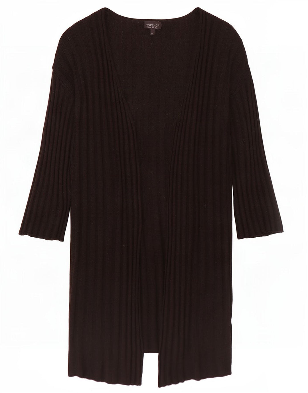 Topshop Γυναικείο Longline Open Cardigan πουλόβερ UK 10 Small Black