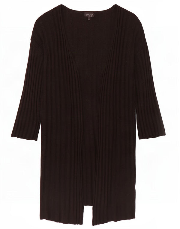 Topshop Γυναικείο Longline Open Cardigan πουλόβερ UK 10 Small Black