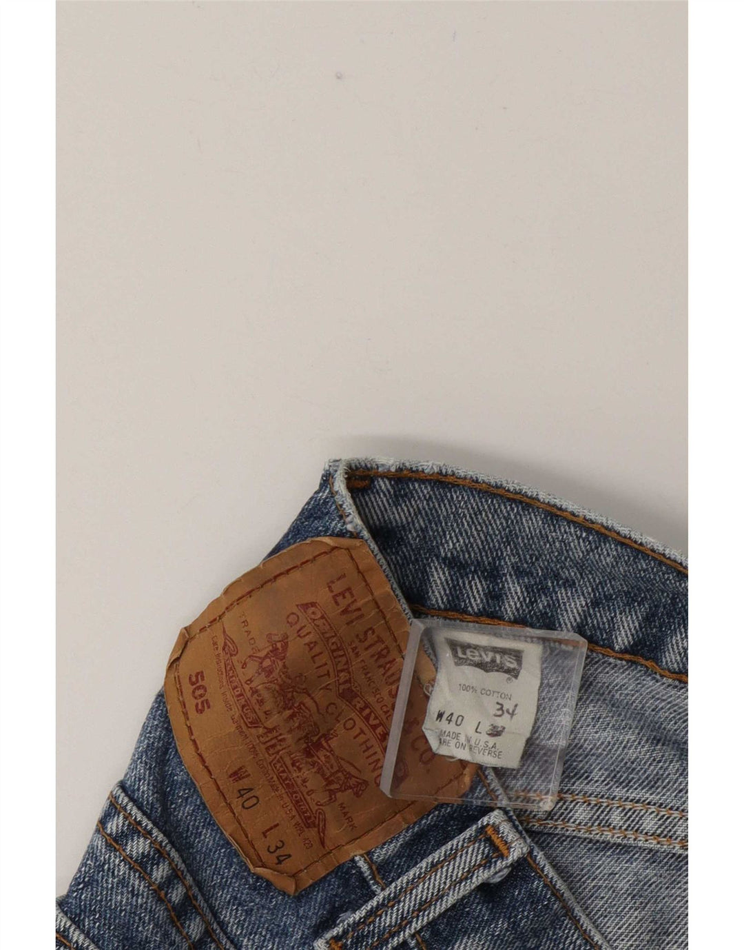 Levi's Mens 505 Straight Jeans W40 L26 Blue Cotton